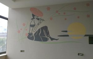 硅藻泥電視背景墻